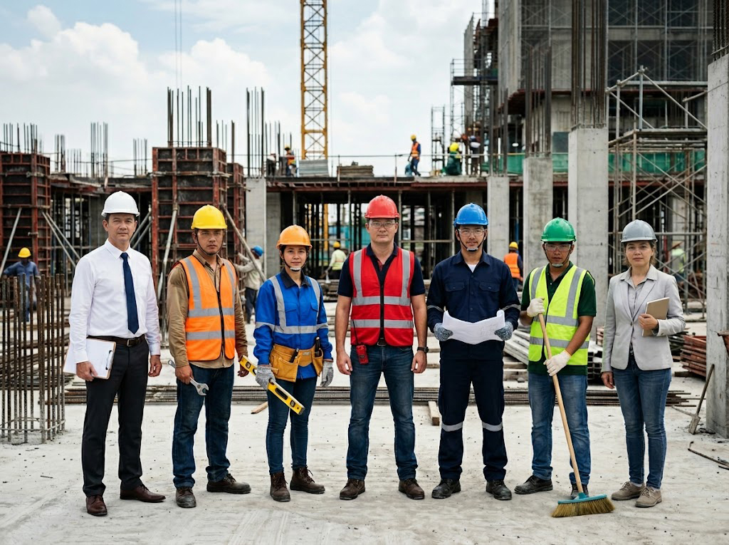 Phân biệt màu sắc mũ bảo hộ tại công trường