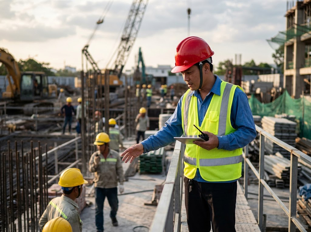 Mũ bảo hộ lao động màu đỏ